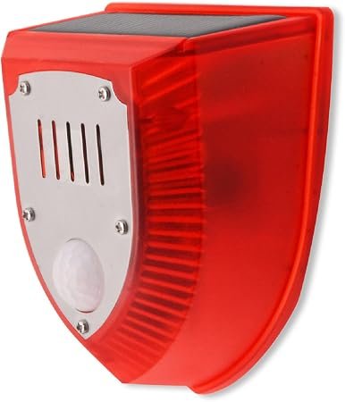 Hyuduo Solar Sound and Light Alarm, ABS Material, 129dB Siren, Induction Modes for Outdoor Security Use