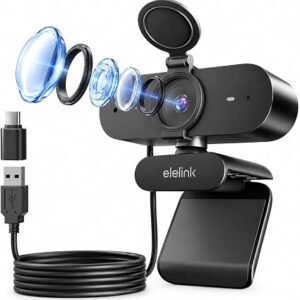 4K Webcam for PC,Auto Focus USB Streaming Web Cam,Dual Noise Reduction Mics