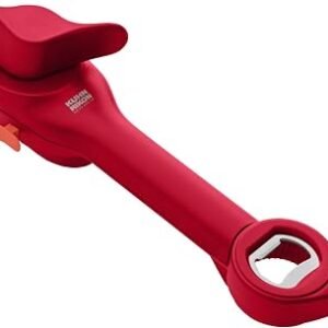 Kuhn Rikon 5-in-1 Can, Jar & Bottle Opener, Lid-Lifter Tool Gadget, Red