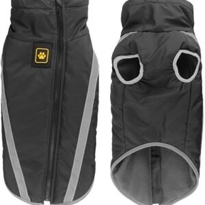 Idepet Waterproof Dog Coat Winter Warm Jacket,Windproof Pet Clothes Dog Jacket Outfit for Small Medium Large Dogs with Harness Hole XL-6XL