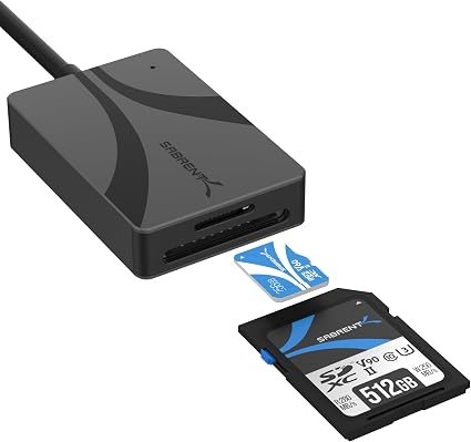 SABRENT UHS-II USB C Card Reader – Dual Slot SD & microSD | USB 3.2 Gen 1 Adapter 312MB/s for SDXC, microSDXC, Camera, GoPro, MacBook, Android, iPad,...