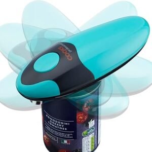 Cooks Professional Electric Can Opener | Automatic Cordless Tin Opener for Arthritic & Arthritis Hands | Hands Free Operation Can Openers | One Touch Design (Teal & Black)