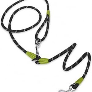 Hands Free Dog Leash Crossbody Dog Running Leash Handsfree Pets Rope for Hiking Training Heavy Duty Reflective Pet Walking Belt (Black)