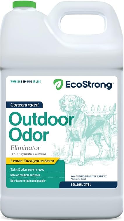Eco Strong Outdoor Odor Eliminator for Dog Urine, Cat, and Animal Scent Deodorizer | Professional Strength for Yards, Turf, Kennels, Patios, and Decks (128 OZ)
