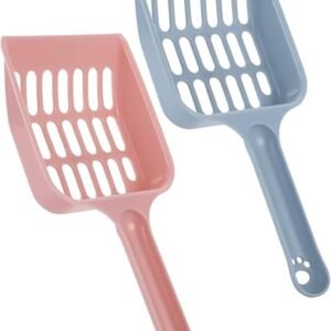 2 Pcs Cat Litter Scoops,Sturdy PP Poop Scoop for Cat Litter Tray with Ergonomic Handle | Litter Scoop, Cat Poop Scoop & Plastic Scoop Set for Easy Cleaning