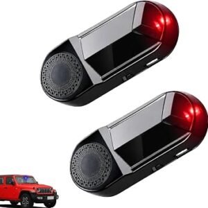 2PC Car Solar Power Simulated Dummy Alarm LED Light USB Charging | Car Alarm System,Solar Powered Fake Car Alarm LED Light,Car Solar Power Anti-theft Led...