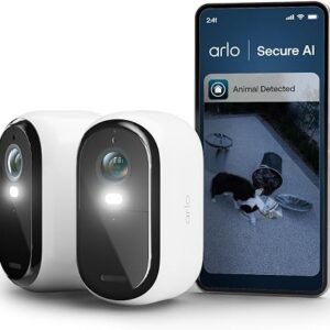 Arlo Essential 3 HD Wireless Security Camera Outdoor, Battery-Powered WiFi Home CCTV with Colour Night Vision, Spotlight, Alarm Siren, 2-Way Audio, AI Recognition, Smart Home Compatible, Easy Install