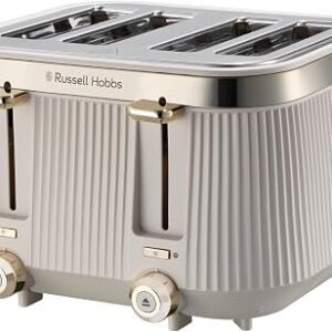 Russell Hobbs Toaster 4 Slice, Bront? Stone Stylish Matte & Chrome Design