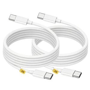 USB C to USB C Charger Cable,2Pack i Phone Type C Charging Lead 2M Long Fast Charging Wire USBC Charger Cables Compatible with iPhone 17 Pro Max/17 Air/16/16 e/16 Pro/15 Plus, iPad Pro/Air/Mini,Mac
