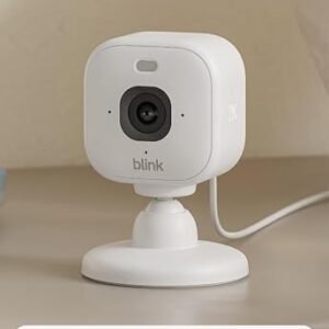 Blink Mini 2K+ (newest gen) Indoor Plug-in Home Security Camera, Pet camera with 2K video resolution, 4x Zoom, Colour night vision, 1 camera ? White