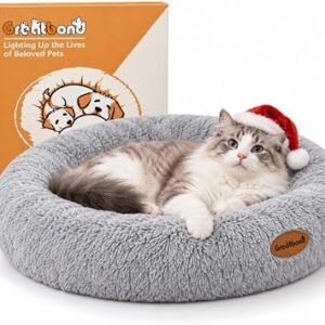 Calming Donut Dog Bed Round Plush Pet Bed Medium 60cm