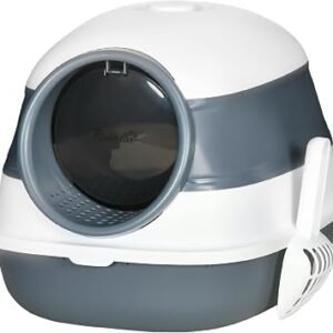 PawHut Foldable Cat Litter Box Enclosed Cat Litter Tray No Odours White