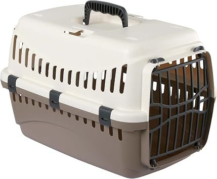 Kerbl Transport Box Expedion with Plastic Door, 45 x 30 x 30 cm, Cream/ Taupe