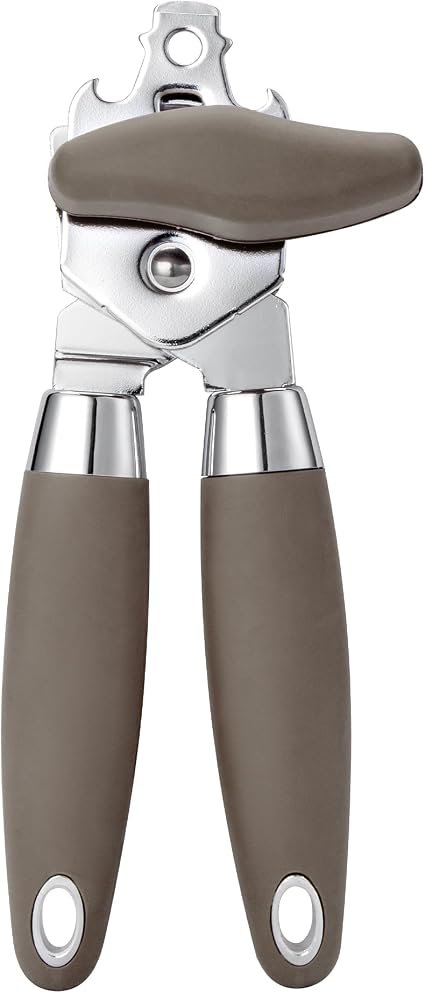 Tin Opener Manual, Heavy Duty Can Opener for Arthritic Hands, Brown