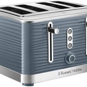 Russell Hobbs Inspire 4 Slice Toaster, Extra Wide Slots, 1800W, Grey