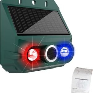 Cocoarm Solar Motion Sensor Alarm with 129dB Siren and Strobe Light (1PC) | IP55 Weatherproof, 4 Modes for Yard Farm Garden, 60ยฐ Vertical 110ยฐ Detection,...
