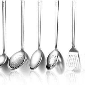 Evanda Kitchen Utensils Set 6pcs, Stainless Steel Cooking Utensils Set, Heavy Duty Kitchen Tools Spatulas Set, Home Essentials Kitchen Accessories