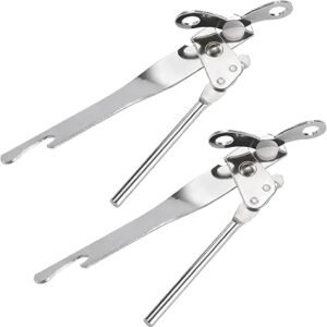 2 Pcs Multifunctional Butterfly Can Opener, Stainless Steel Heavy Duty Manual Can Opener Safe and Save Effort Easy to Use Ideal for Kitchen Camping (2 Pcs)
