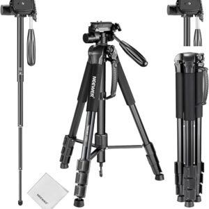 K&F CONCEPT 180cm Phone Tripod with 4-Leg Tripod Base & Wireless Remote | 360? Rotating & Auto-Opening Selfie Stick Tripod Compatible with iPhone, Android, Pocket 4/3, Insta360 Luna Ultra - A702
