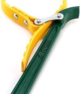 QWORK? 9" Belt Strap Wrench Opener with Adjustable Strap, 1 Pack
