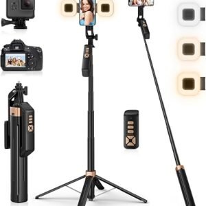 Ring Light with Tripod Stand & Phone Holder Tall 182 cm, 10 inch LED Ringlight Selfie Cicle Light Desk with Remote & Phone Clip for Camera, Video, Makeup, YouTube, TikTok