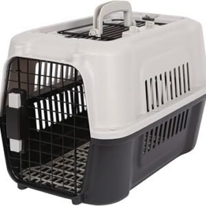 Harbour Housewares Cat Carrier Hard Sided Medium Pet Travel Box Grey | Medium Hard-Sided Cat Carrier, Dual Front & Top Doors, Four-Sided Ventilation,...