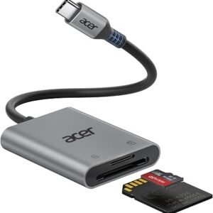 acer USB-C SD Card Reader 170MB/s, Type-C Micro SD Card Adapter Aluminium | External Memory Card Reader for SD/Micro SD/SDHC/SDXC/MMC, iPhone 15 16 17...