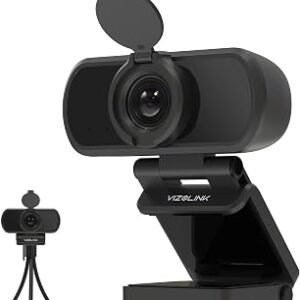 N21A Webcam Full HD 1080P 30FPS PC Webcam 100?View Fixed Focus Two Mics Auto Light Correction Privacy Cover USB Plug Play Web Cam Camera for Live Streaming Video Calling Conferences Switch 2
