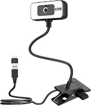 4K Webcam for PC, USB Webcam 4K with Noise-Canceling Microphone