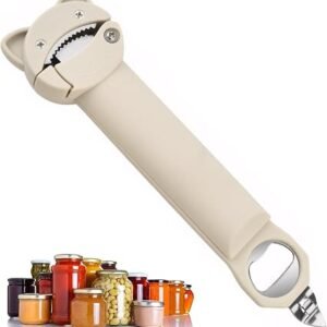 Multifunctional Magnetic Can Opener Jar Lid Opener Retractable Bottle Jar Opener for Weak Hands Arthritis Hands & Seniors Kitchen Gadget(White)