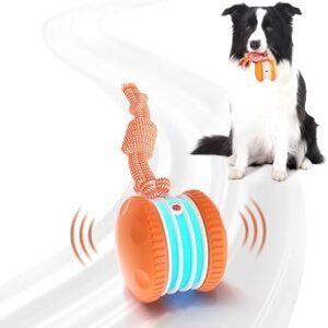 Hedsuin Interactive Dog Ball,Random Path Electric Moving Dogs Toy with Rope | Motion-Activated Automatic Rolling Interactive Dog Toy, USB-C Charging, 2...