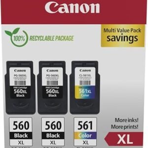 Canon PG-560XL + CL-561XL FINE Genuine High Yield Ink Cartridges Multipack