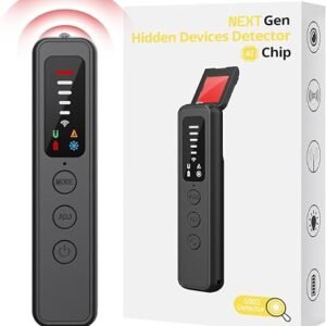 AI 7-in-1 Hidden Camera Detectors, RF Scanner with 6 Detection Modes | Anti-Spy Detector, GPS Tracker & Bug Detector for Hotels, Dressing Rooms, Bathrooms, Cars & Travel Security (Black)