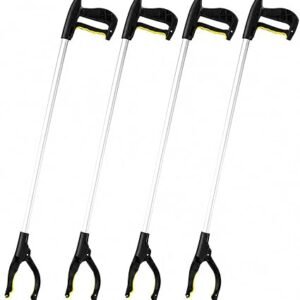 1ABOVE 4 Pack Litter Picker Grabber Tool Long Reach Pickup Aid