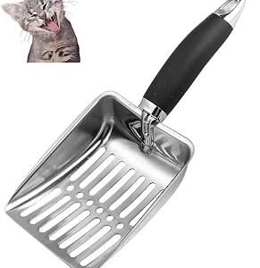 Cat Litter Scoop, Metal Non-Slip Handle Kitty Scooper, Scoop Away Cat Litter
