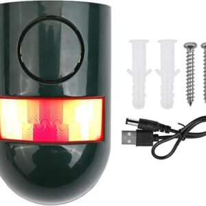 FortunateSweet Outdoor Farm Security Siren 129dB Solar Motion Sensor | 129dB loud siren, flashing for strobe light, 5m PIR detection, solar powered, no...