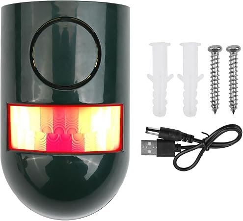 FortunateSweet Outdoor Farm Security Siren 129dB Solar Motion Sensor | 129dB loud siren, flashing for strobe light, 5m PIR detection, solar powered, no...
