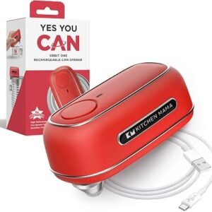 Kitchen Mama Orbit One Rechargeable Can Opener, Red