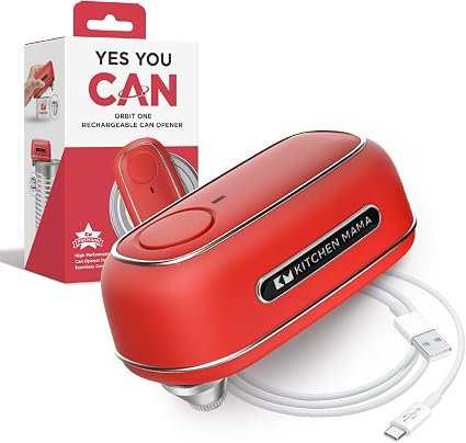 Kitchen Mama Orbit One Rechargeable Can Opener, Red