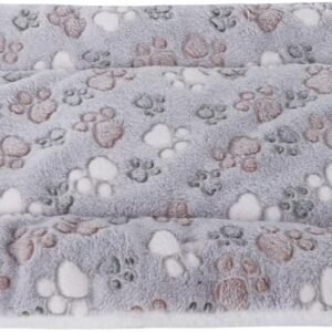 Dog Bed Mattress Multipurpose Machine Washable Puppy Mat Cushions for Small/Medium/Large Dogs and Cat Cages XZ006 (49 * 32 CM, Grey Paw)