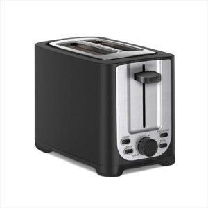 bella 2 Slice toaster, Black with Stainless Steel