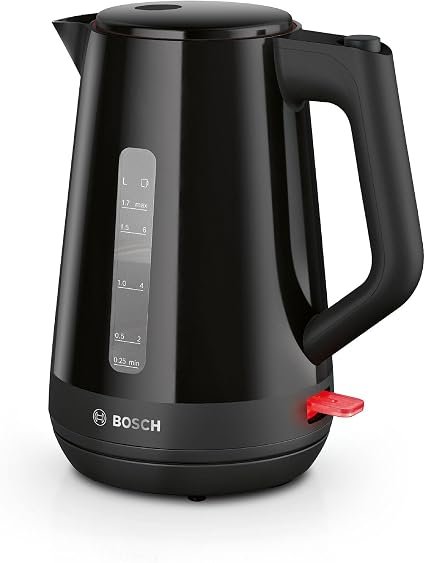 Bosch MyMoment Delight Cordless Electric Cordless Kettle TWK1M123GB, Black | Fast Boil, 1.7 Litres, 360° Base, Integrated Limescale Filter, Cord Storage, 3000W