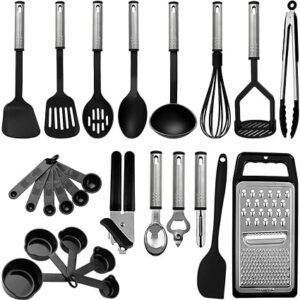 24 Piece Silicone Kitchen Utensil Set, Heat Resistant Cookware