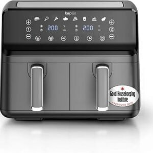 Keplin 9L Dual Zone Air Fryer - 8 in1 Cooking Functions - 2700W Energy-Saving Cooker - Extra-Large Capacity for Healthy Meals - Roast, Bake, Dehydrate, Reheat,- Family Size (9L)- 2 Years Warranty