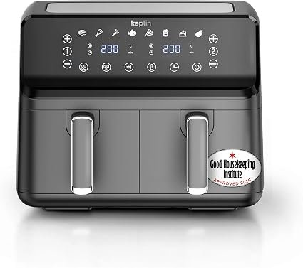 Keplin 9L Dual Zone Air Fryer - 8 in1 Cooking Functions - 2700W Energy-Saving Cooker - Extra-Large Capacity for Healthy Meals - Roast, Bake, Dehydrate, Reheat,- Family Size (9L)- 2 Years Warranty