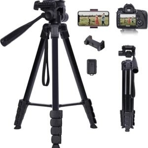 Lamicall 67inch Camera Tripod, [Rapid Leg Deployment] Camera Stand | 170cm Travel Tripod Camera, 3-Way Head 8kg Max Load, with Phone Holder & Carry Bag, for DSLR, GoPro, Pocket 3/4, iPhone 18/17