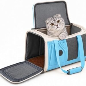 Pet Carrier Bag for Cats & Small Dogs - Cat Carrier with 360? Breathable Mesh, Top & Front Access, Detachable Shoulder Strap, Airline Compatible Travel Bag