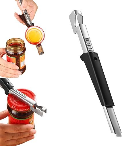 SSKHE Arthritis Jar Opener, Manual Can Opener, Black Iron with Stainless Steel Blade, Effortless Grip for Seniors and Weak Hands