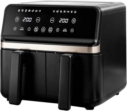 Dual Air Fryer with Large Double Drawers 8L Airfryer 12-in-1 for Family