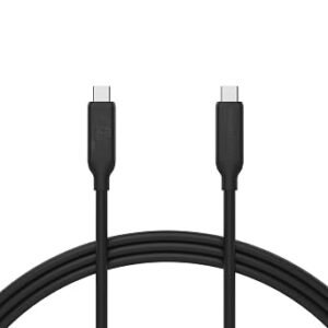 Amazon Basics USB4 Cable, 40Gbps, 1m, 240W, Thunderbolt 3/4 compatible, Black, 8K Video, USB-C to USB-C, Fast Charge Cable, USB-IF Cert